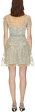 Floral Embroidered Mesh Mini Dress