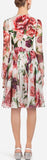 Peony Print Long-Sleeve Dress