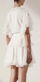 Ruffled Tiered Mini Dress, White