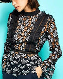 Paisley Frilled Top - DESIGNER INSPIRED FASHIONS