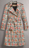 Scribble Check Trench Coat
