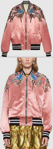 Reversible Sequin Acetate Bomber Jacket