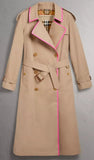 Tape Detail Cotton Gabardine Trench Coat