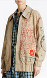 Postcard Print Tropical Gabardine Harrington Jacket