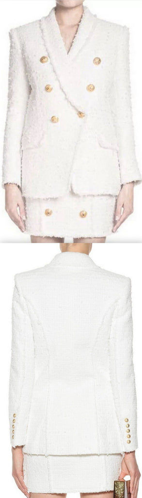 Double-Breasted Tweed Blazer