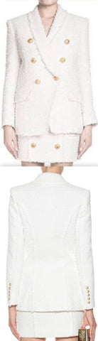 Double-Breasted Tweed Blazer