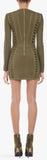 Lace-up Knit Mini-Dress