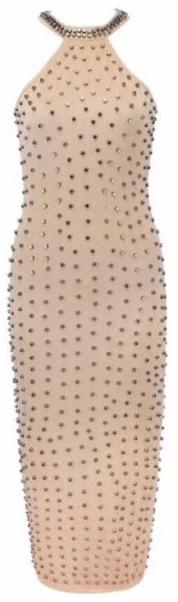 Studded Halter Bodycon Dress