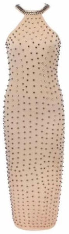 Studded Halter Bodycon Dress