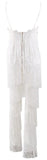 Fringed Halter Jumpsuit in White - DESIGNER INSPIRED FASHIONS