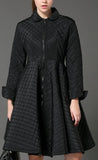 Quilted Flared Coat in Black or Green - DESIGNER INSPIRED FASHIONS