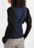 Ribbed-Knit Turtleneck Sweater, Blue
