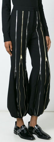 Black Multi Zip Pants