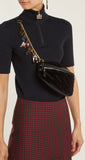 Small Velvet Jacquard Logo Belt Bag - Blue or Black