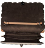 Kan I Scalloped Leather Shoulder Bag