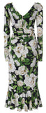 Ruched Floral-Print Stretch-Crepe Midi Dress | DESIGNER INSPIRED FASHIONS
