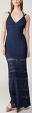 Multimedia Pointelle Halter Gown