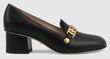 Sylvie Leather Mid-Heel Pump - Black or White