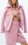 Tweed Jacket & Skirt Set, Pink or Light Beige