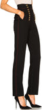 Black High-Waist Military Trousers