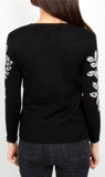 Leaf-Embellished Sweater