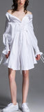 Lace-Up Corset Cotton Shirt-Dress