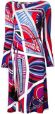 Multicolored Pattern Print Silk Blend Dress - DESIGNER INSPIRED FASHIONS