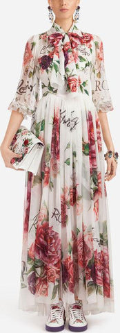 Peony Print Maxi Dress