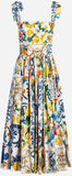 'Majolica' Print Midi Sundress