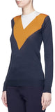 Football Stripe Color-Block Sweater - DESIGNER INSPIRED FASHIONS