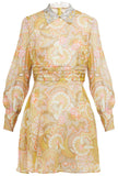 Floral-Print Crystal-Collar Georgette Mini Dress | DESIGNER INSPIRED FASHIONS