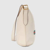 Print Half-Moon Hobo Bag, White