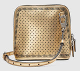 Guccy Mini Shoulder Bag - White, Black, Gold