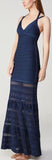 Multimedia Pointelle Halter Gown