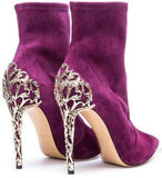 'Venice' Booties in Purple or Black - DESIGNER INSPIRED FASHIONS