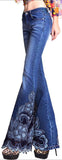 Embellished Floral Faded Jeans - DESIGNER INSPIRED FASHIONS