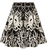 Leaf Print Bomber Jacket and Skirt Set