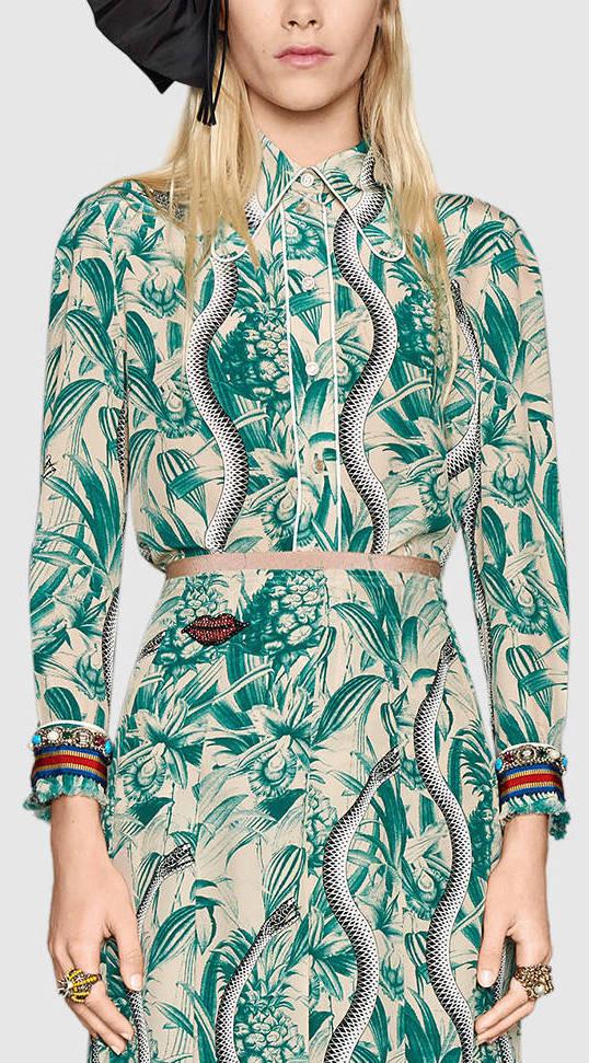 Snake Printed Silk Shirt - DESIGNER INSPIRED FASHIONS
