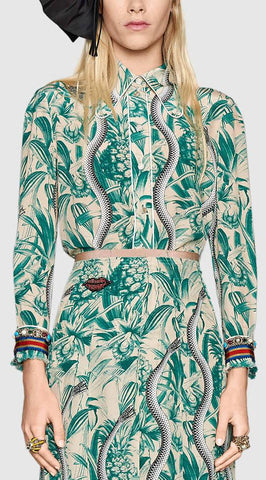 Snake Printed Silk Shirt - DESIGNER INSPIRED FASHIONS