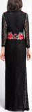 Rose Lace Maxi Dress, Black