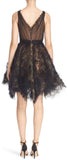 Black Embroidered Tulle Fit & Flare Dress