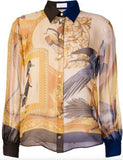 Sheer Printed Silk Shirt