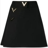 V-Detailed Skort, Black
