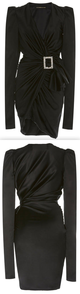 Black Embellished Buckle Dress | DESIGNER INSPIRED FASHIONS