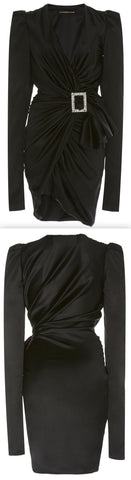 Black Embellished Buckle Dress | DESIGNER INSPIRED FASHIONS