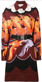 Parrot Print Shirt Dress