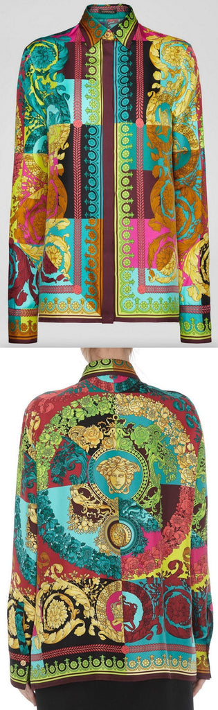 Voyage Barocco Print Silk Shirt | DESIGNER INSPIRED FASHIONS