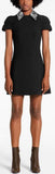 Dress with Embroidered Printed Collar, Black | DESIGNER INSPIRED FASHIONS
