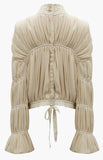 Pleated Paneled Blouse