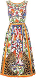 'Maiolica' Print Fit & Flare Dress